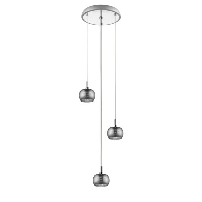 Image of Deni 3 Light Chrome Ceiling Pendant Cluster