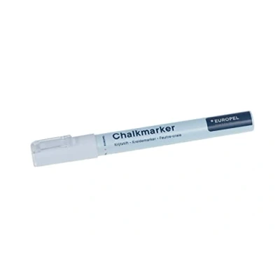 Image of Europel Chalk marker 3 mm, white, 1 piece, blister card, reversible tip and chisel