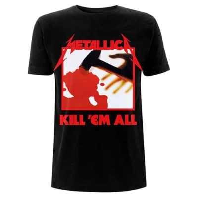 Image of Metallica T Shirt Kill Em All Tracks Band Logo Official Mens Black M