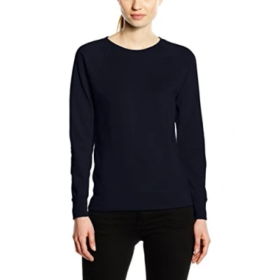 Image of FRUIT OF THE LOOM Women&#039;s Raglan Lightweight Sweater, Deep Navy, S UK