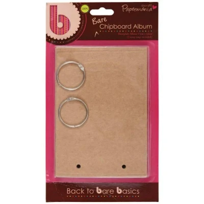 Image of Papermania 17 x 12 cm 6 Piece Bare Basics Chipboard Album Doorplate, Brown