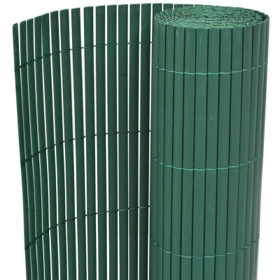 Image of vidaXL Double Sided Garden Fence PVC 90x300 cm Green