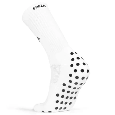 Image of FORZA Football Grip Socks [XS XL] Unisex Mid Calf Length Sports 10 Colour Options Ideal for All (Pack of 3, White, S/M (4 7))