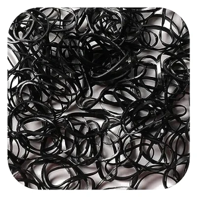 Image of TYGA Store Pack of 1000 Mini Rubber Bands Soft Elastic for Kids Hair, Braids Ponytail Pet Hairband Wedding Hairstyle and More (Black (Extra Thick))