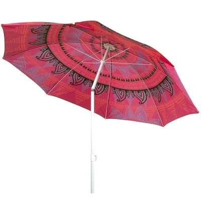 Image of 1.9M Garden Parasol Mandala Umbrella Tilt Outdoor Sun Shade Canopy Patio (Red)