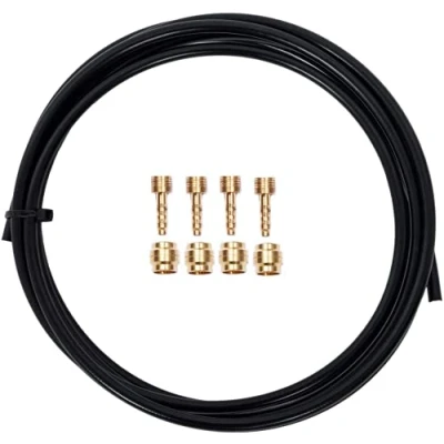 Image of YBEKI Bicycle Brake Hose and Brass Connection Insert Kit, 2500mm Bike Hydraulic Disc Kit for Shimano BH59 BH90 Avid Sram Magura (Black Magura)