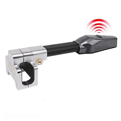 Image of Steering Wheel Lock Car Locking Alarm Retractable Auto Anti Theft Security T with Keys