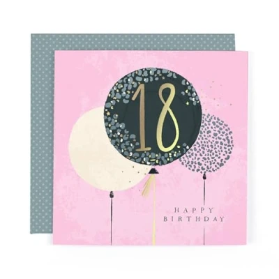 Image of Hotchpotch Luxury Foiled 18th Birthday Card Contemporary Greeting London 6 x
