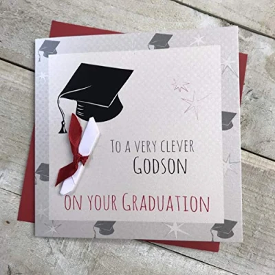 Image of To A VERY CLEVER GODSON ON YOUR GRADUATION, Handmade Graduation Card Code G15 GODS