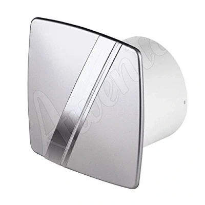 Image of Satin Kitchen Bathroom Wall Extractor Fan 100mm Awenta LINEA Style with Pull Cord