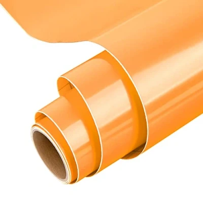 Image of Permanent Vinyl for Cricut, 12&quot; x 5 Ft Orange Roll Silhouette &amp; Cameo, Mug, Cup, Window Home Decal, and other DIY projects