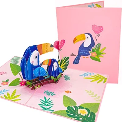 Image of PopLife Toucan Birds 3D Pop Up Card For All Occasions Birthday Greeting Card, Anniversary, Mother&#039;s Day, Thanksgiving, Christmas Love, Just Because, Thank You, Good Luck Wife, Mom, Step Mom