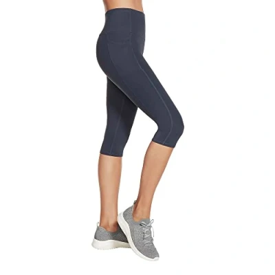 Image of Skechers Women&#039;s Gowalk High Waisted Capri Leggings, Navy, M UK