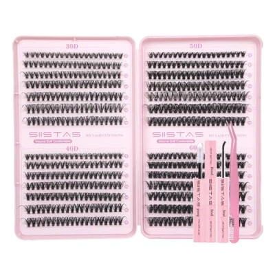 Image of Cluster Lashes Kit 560PCS Individual Eyelashes 30D+40D+50D+60D Lash Clusters Natural D Curl 8 16MM DIY Extension with Bond&amp;Seal&amp;Tweezer(B02Kit)