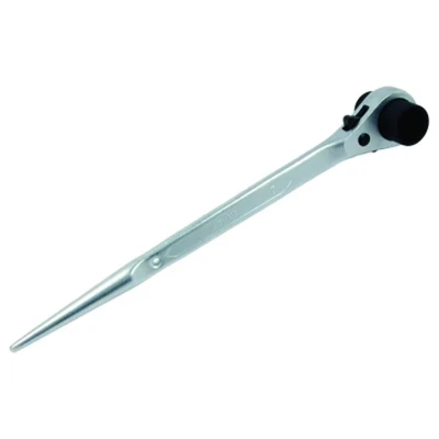 Image of Scaffolders Ratcheting Spanner Podger 17mm and 19mm 2 Way Wrench