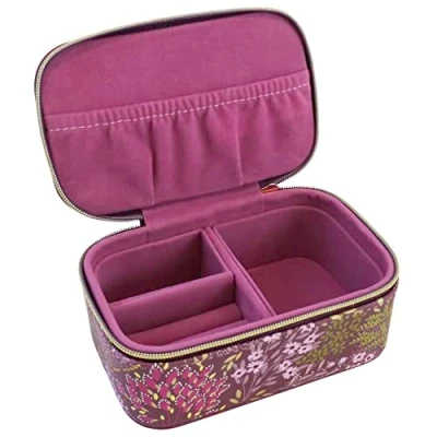 Image of Sara Miller Haveli Garden Faux Leather Jewellery Case with Gold Foil Detail