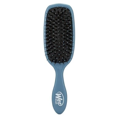 Image of WetBrush Shine Enhancer Brush with Soft Intelliflex and Natural Boar Bristles to Help Distribute Hairs Oils without Breaking Hair, Elemental Blue