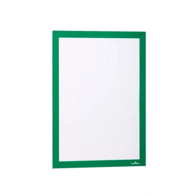 Image of Durable DURAFRAME Self Adhesive Magnetic Frame A4 Format In Green Pack of 10 Frames Document for Professional Internal Signage