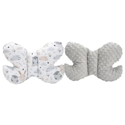 Image of Medi Partners Children&#039;s Neck &#039;&#039;Butterfly&#039;&#039; Support 100% Cotton/Plush Baby for Car Stroller Ride Travel Sleep Pillow Slumber Roll
