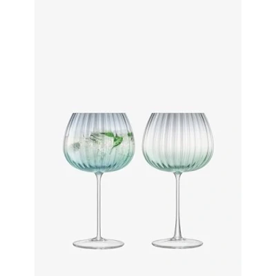 Image of LSA International Dusk Balloon Goblet 650 ml Green/Grey Set of 2 Mouthblown and Handmade Glass DU03