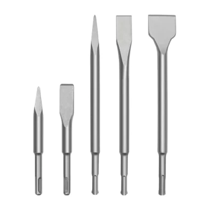 Image of hsawbit 5 Piece SDS Plus Drill and Chisel Set, Hammer Concrete Bit Set Flat Point for Concrete, Brick, Cement, Stone Masonry