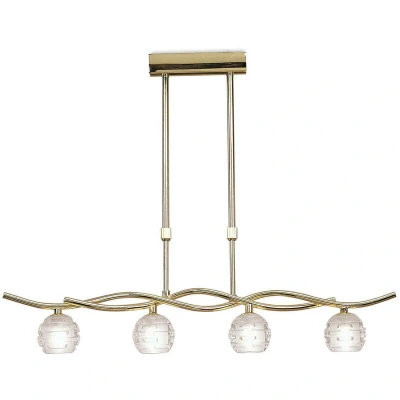 Image of Dali Telescopic Linear Pendant Line 4 Light G9, Polished Brass