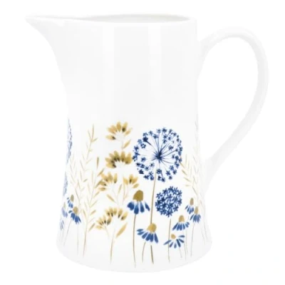 Image of Bone China Jug Blue Meadow Design Medium 14 cm by Gisela Graham