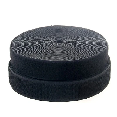 Image of TUKA 82 Feet x 50mm Hook and Loop Sew on Tape, 25 Meter (25m 25m Loop), width 50 mm, back side Not Adhesiv, &amp; TKB5030 Black