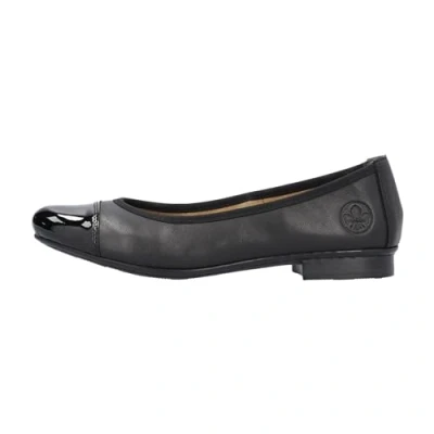 Image of Rieker 51998 00 Black Leather Ballet Shoes (Black, UK Footwear Size System, Adult, Women, Numeric, Medium, 4)