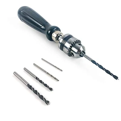 Image of QWORK® Hand Drill Set, Pin Vise with 5 pcs Mini Drills (1.5 5mm), Precision Tools for Resin Plastic Wood Polymer Clay Crafts DIY