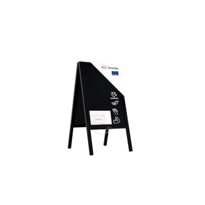 Image of ALLboards Waterproof Pavement Sign with Varnished Black Frame 118x61cm, Sidewalk Advertising Board Chalkboard A Chain Double Sides for Shop Pub Restaurant