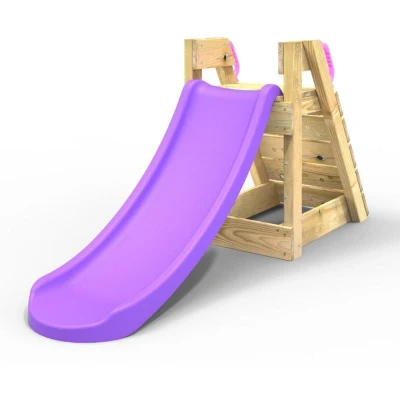 Image of Rebo® Free Standing Garden Wave Slide with Wooden Platform 4FT (120cm) Purple OutdoorToys Pressure Treated Timber, Strong and Sturdy Construction