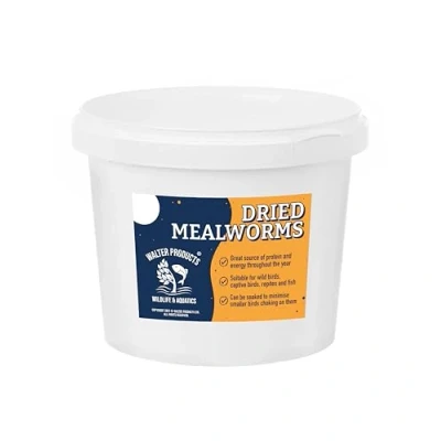 Image of Walter’s Meal Worms (1L Tub) Dried Mealworms for Birds, Bird Food in Stay Fresh, Easy Tubs