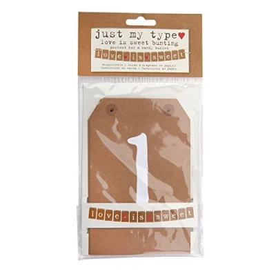 Image of Neviti Just My Type Candy Buffet Bunting, Paper, Brown, 15.5 x 10 0.1 cm