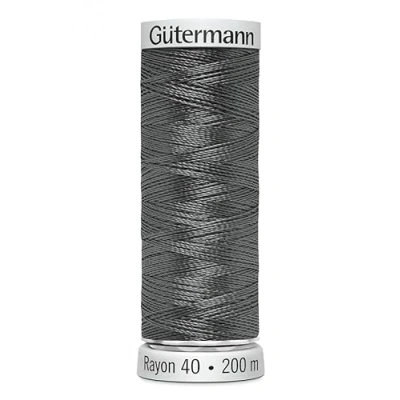 Image of Gutermann No 40 Sulky Rayon Embroidery Thread 200m 1166 Grey Each