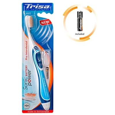 Image of Trisa Sonicpower Battery Pro Toothbrush Interdental Black/Blue assortment