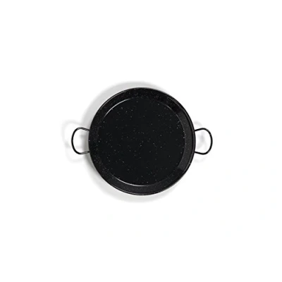 Image of Vaello La Valenciana Enameled Steel Valley Panel Paella Pan, 12 Cm, Black