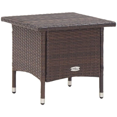 Image of vidaXL Tea Table Brown 50x50x47 cm Poly Rattan