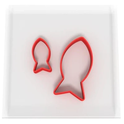 Image of Custom Cutters Fish Shaped Mini/Small Plastic Cutter for Baking, Fondant, Clay, Pastry, Icing, Jewellery (3CM + 5CM)