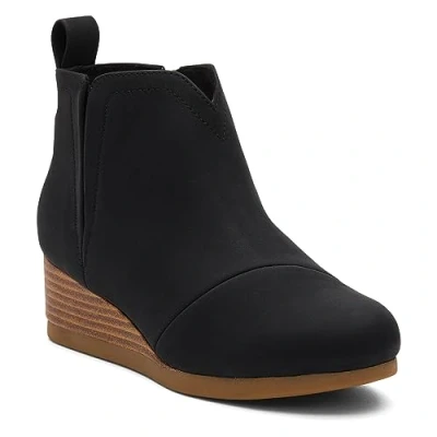 Image of TOMS Girls Clare Boot, Black Pu Nubuck Faux Leather, 11.5 UK Child