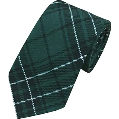 Image of Great British Tie Club Men&#039;s Maclean Green Tartan Neck Ties