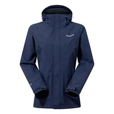 Image of Berghaus Women&#039;s Hillwalker Interactive Gore Tex Waterproof Shell Jacket Breathable Durable Coat Tex, Dark Blue, 8