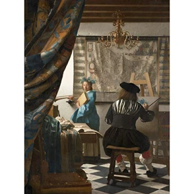 Image of Jan Vermeer The Art Of Painting Large Print Poster Wall Decor Premium Mural