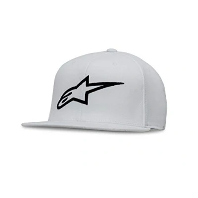 Image of Alpinestars Men Ageless Flat Hat Cap, White, Large (Manufacturer Size:Large/X Large)