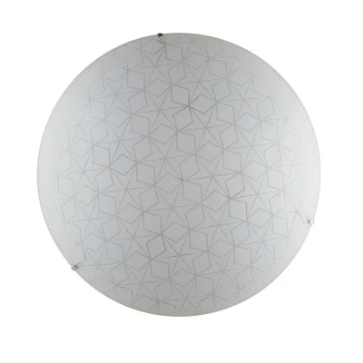Image of Esagram Decorative Flush Ceiling Light, White Glass, E27