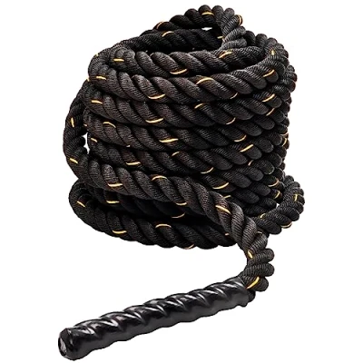 Image of Signature Fitness Battle Rope 1.5Inch 2 Inch Diameter Poly Dacron 30 FT, 40 50 FT Length, Heavy Ropes for Home Gym and Workout