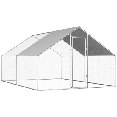 Image of vidaXL Outdoor Chicken Cage 2.75x4x1.92 m Galvanised Steel