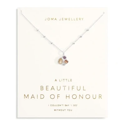 Image of Joma Jewellery BRIDAL A LITTLE MAID OF HONOUR Silver Plated Necklace 46cm + 5cm extender