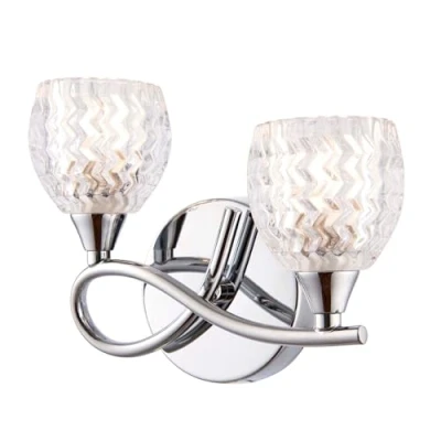 Image of Bow 2 Light Semi Flush Wall Finish: Chrome, Orientation: Left