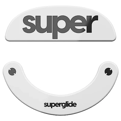 Image of Superglide2 New Controllable Speed Textured Surface Smoothest Mouse Feet Skates Made with Durable Strong Glass for Pulsar X2 Series Wireless Gaming [White]